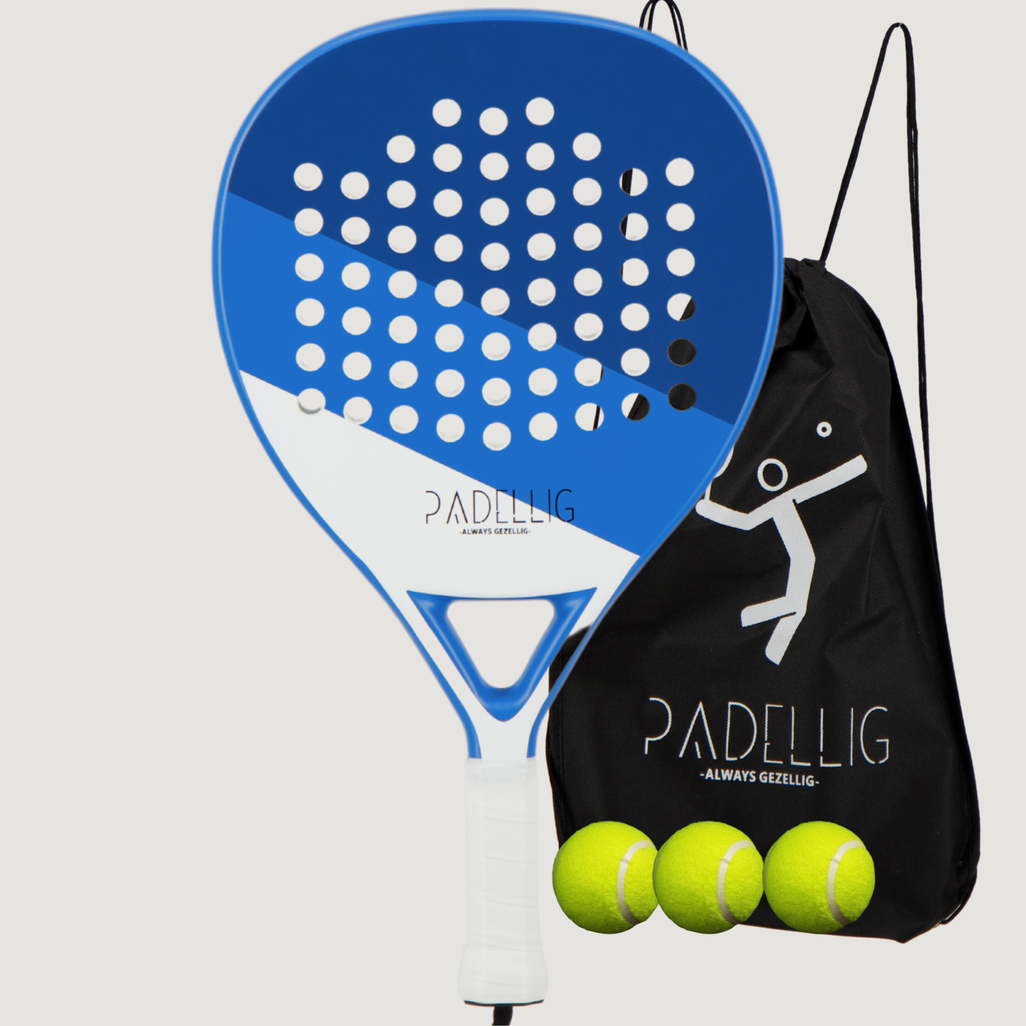 Padelracket Full Carbon Blue Delight – Mit Tasche & 3 Bällen
